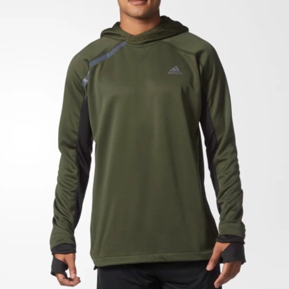Adidas Mens Large GYM Basketball Long Sleeve Shooter Hoody Night Cargo New NWT